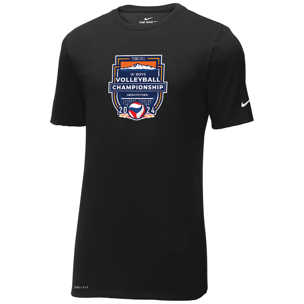 2024 1A Boys Volleyball Nike Dri-FIT Cotton/Poly Short Sleeve - Black