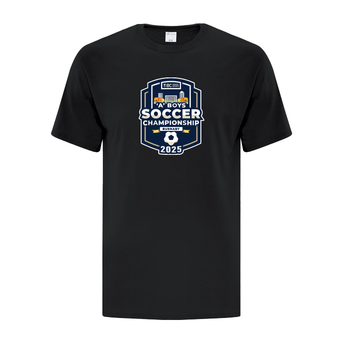 Cotton Short Sleeve T- BCSS 1A Boys Soccer 2025 - Black