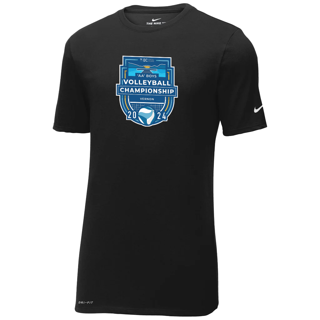 2024 2A Boys Volleyball Nike Dri-FIT Cotton/Poly Short Sleeve - Black