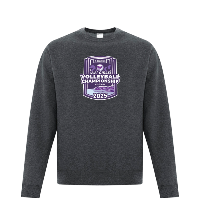 Fleece Crewneck - BCSS 2A Girls Volleyball 2025 - Dark Grey