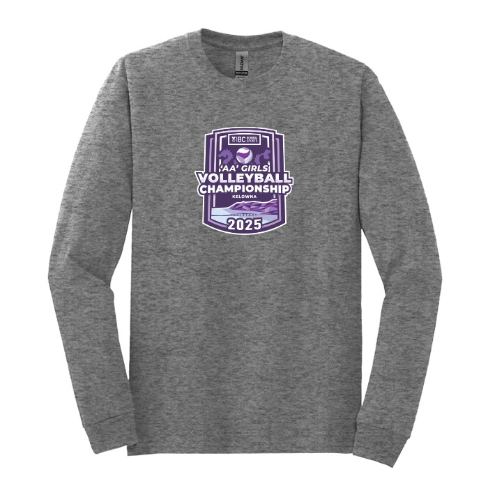 Cotton Long Sleeve - BCSS 2A Girls Volleyball 2025 - Graphite Heather