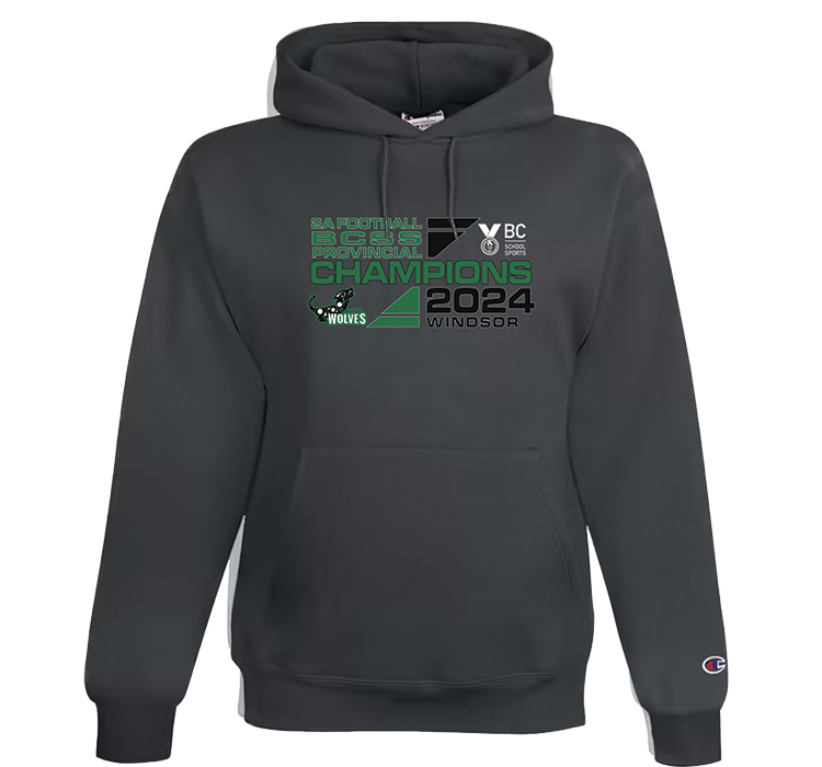 2024 BCSS Football 2A Varsity Champs Champion Hoodie: Windsor Wolves