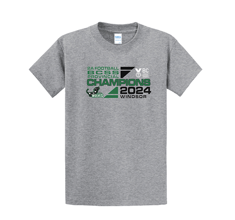 2024 BCSS Football 2A Varsity Champs Short Sleeve: Windsor Wolves