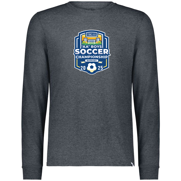 Cotton Long Sleeve T- 2A Boys Soccer 2025 - Dark Grey