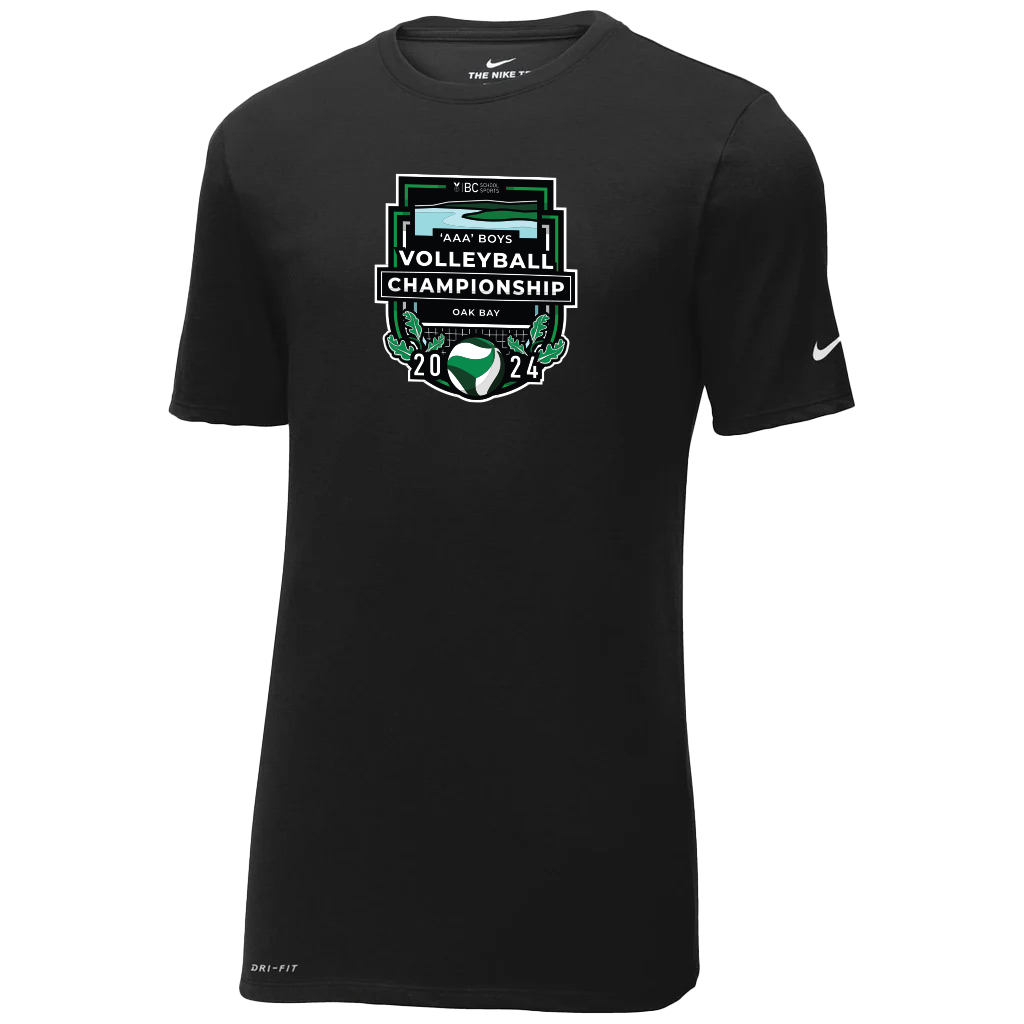 2024 3A Boys Volleyball Nike Dri-FIT Cotton/Poly Short Sleeve - Black