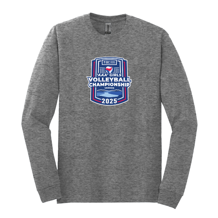 Cotton Long Sleeve - BCSS 3A Girls Volleyball 2025 - Graphite Heather