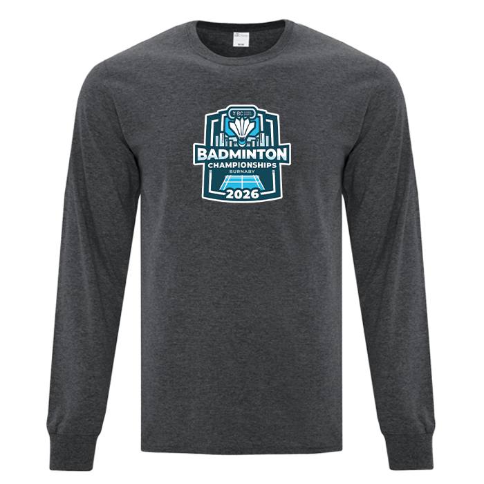 Cotton Long Sleeve - BCSS Badminton 2026 - Dark Grey Heather