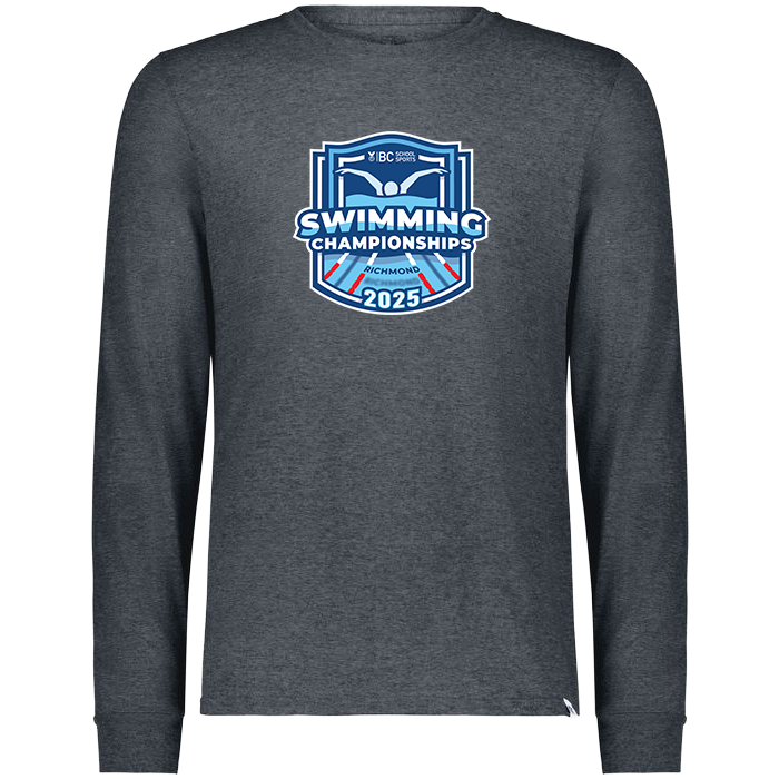 Cotton/Poly Blend Long Sleeve - BCSS Swimming 2025 - Dark Heather Grey
