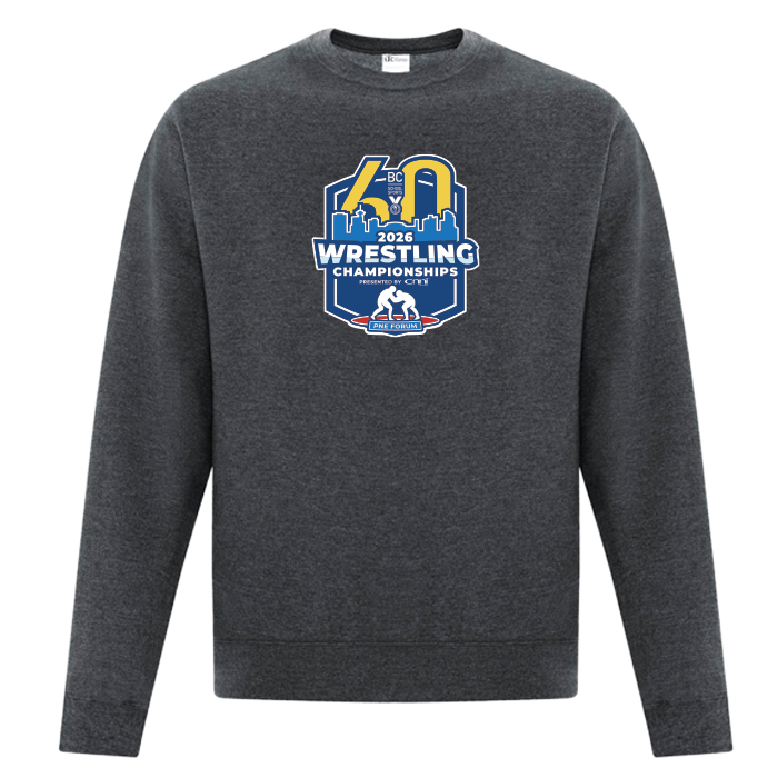 Fleece Crewneck - BCSS Wrestling 2026 - Dark Heather Grey