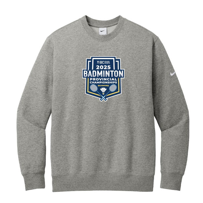 BCSS Badminton 2025 Nike Fleece Crew - Light Grey
