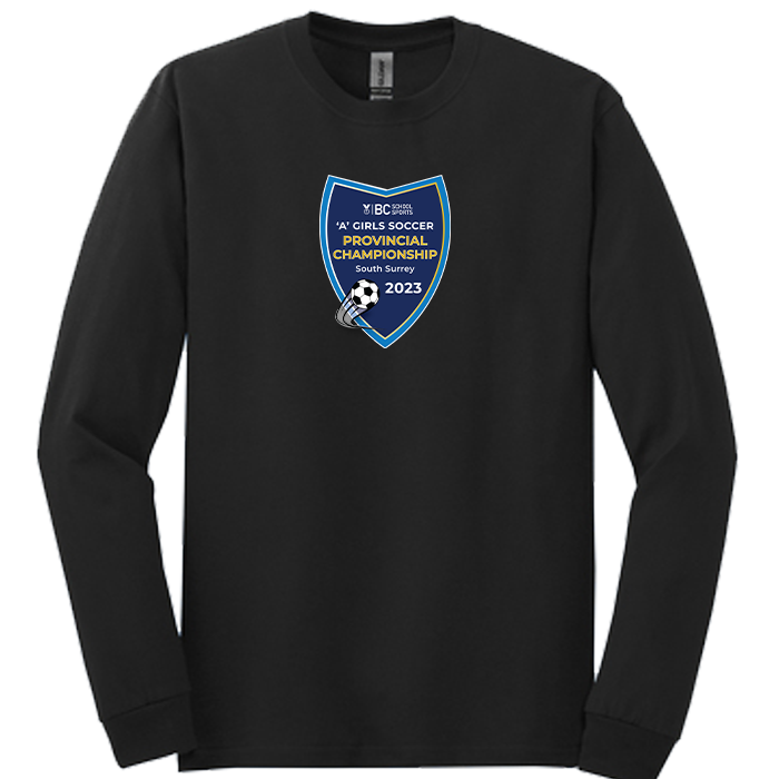 1A Girls Soccer Long Sleeve Tee - Black