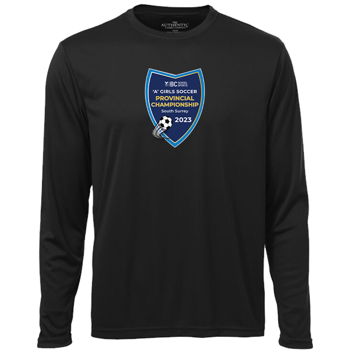 1A Girls Soccer Performance Long Sleeve Tee - Black