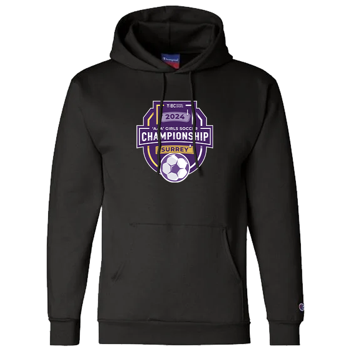 2024 3A Girls Soccer Champion Hoodie Black RushTeamApparel