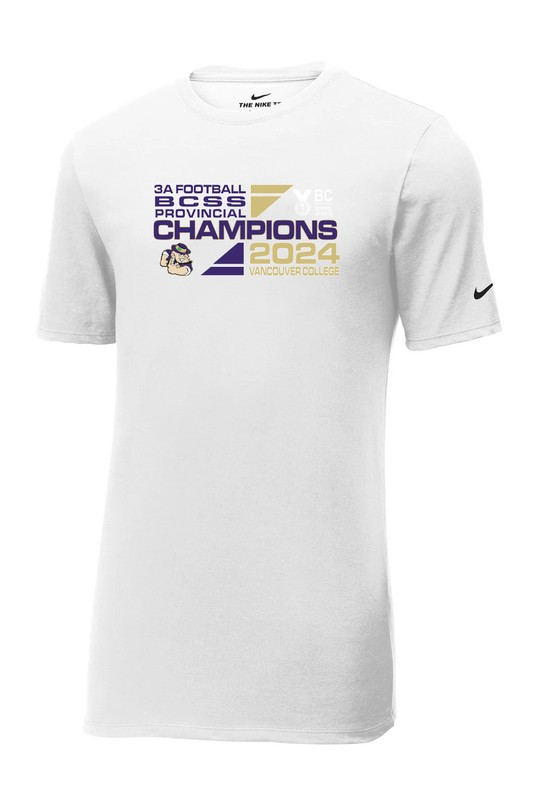 2024 BCSS Football 3A Varsity Champs Nike Dri-FIT - White: Vancouver College