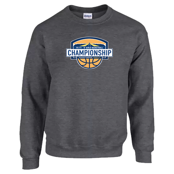 Girls A Basketball Crewneck - Black Heather