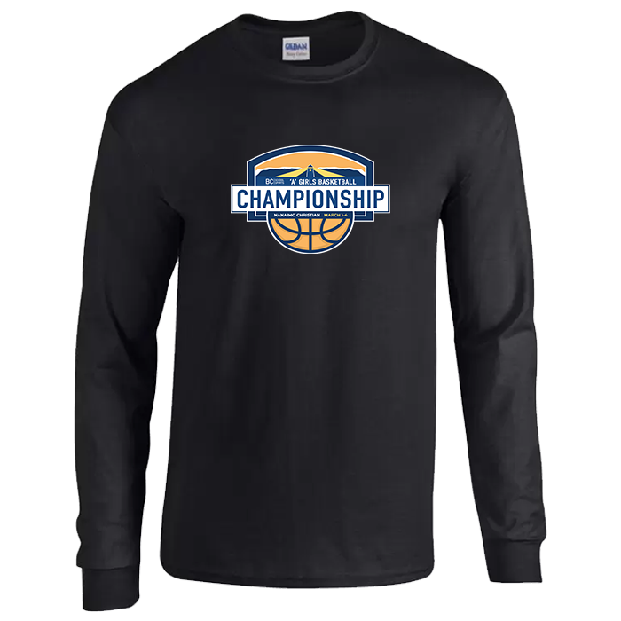 Girls A Basketball Long Sleeve Tee - Black