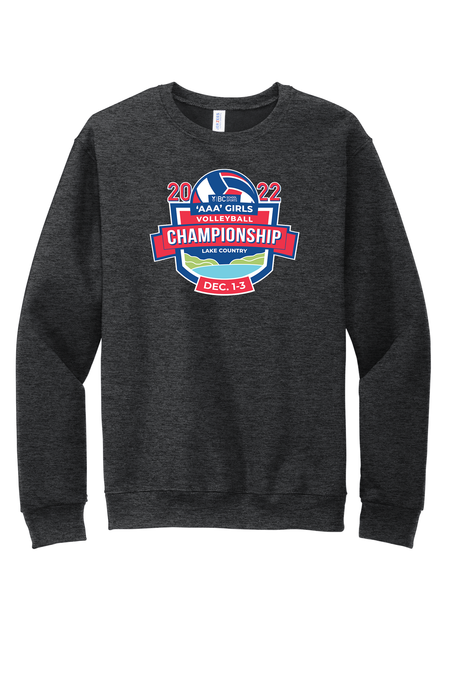 'AAA' Girls Volleyball Crewneck - Black Heather