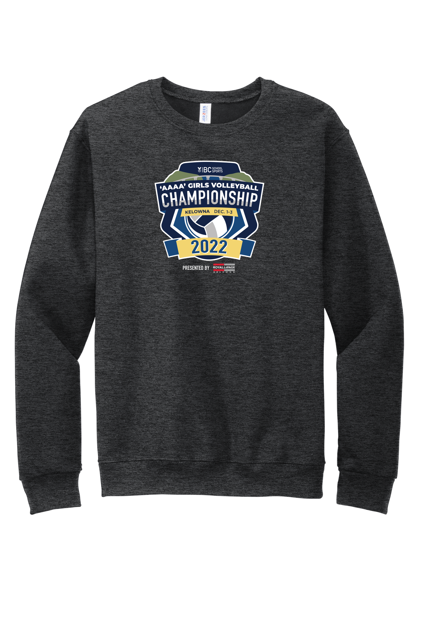 'AAAA' Girls Volleyball Crewneck - Black Heather