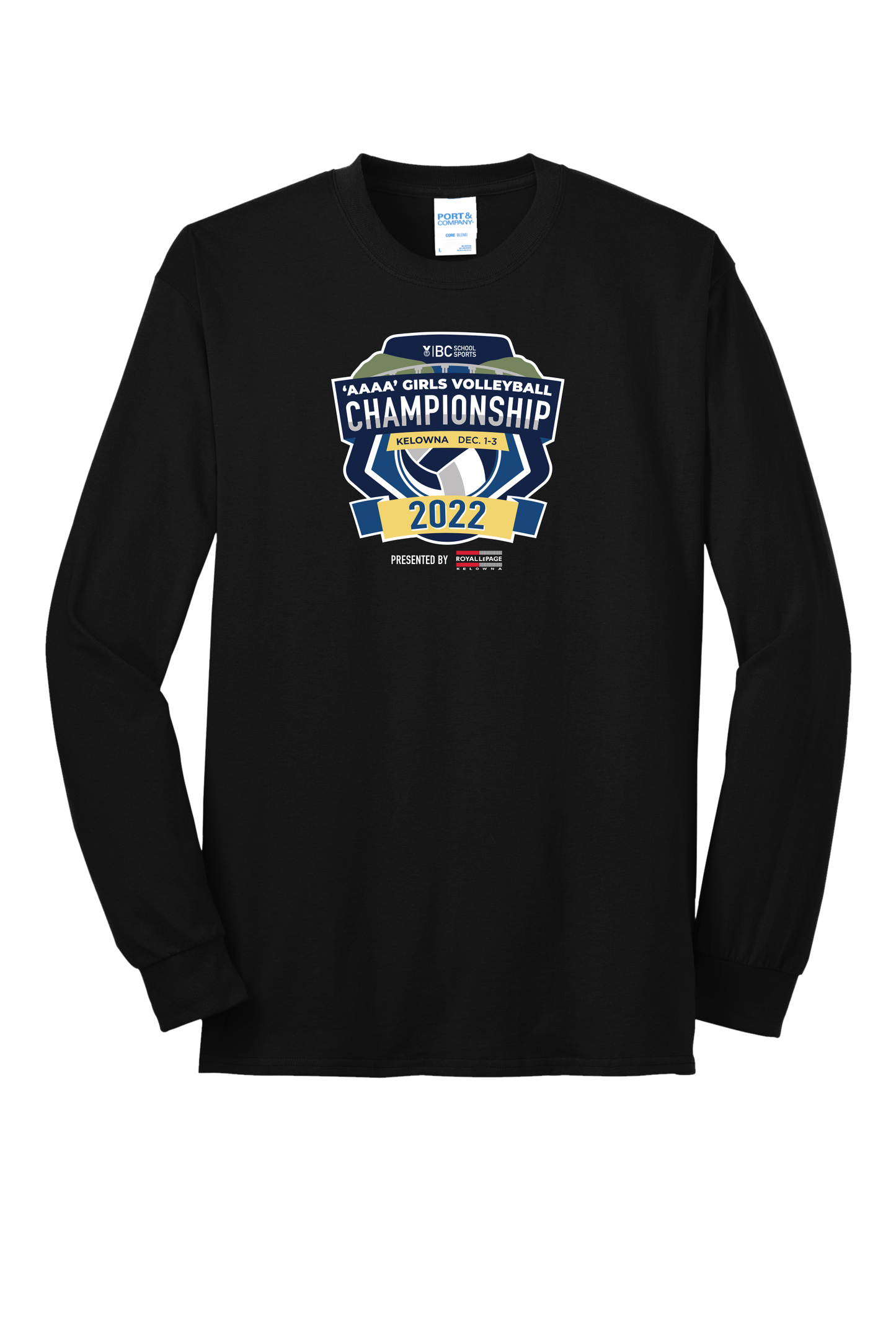 'AAAA' Girls Volleyball Long Sleeve Tee - Black