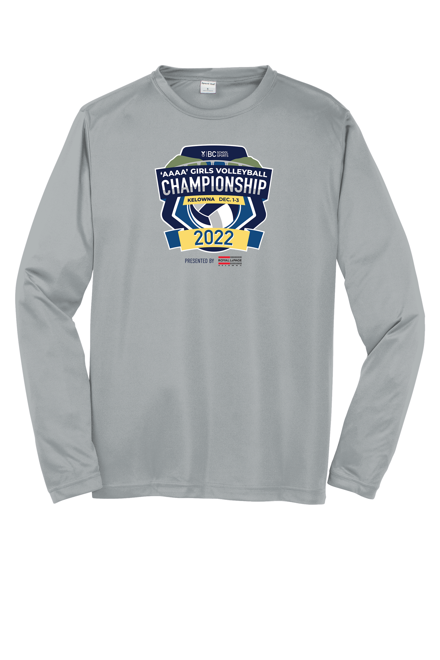 'AAAA' Girls Volleyball Performance Long Sleeve Tee - Silver