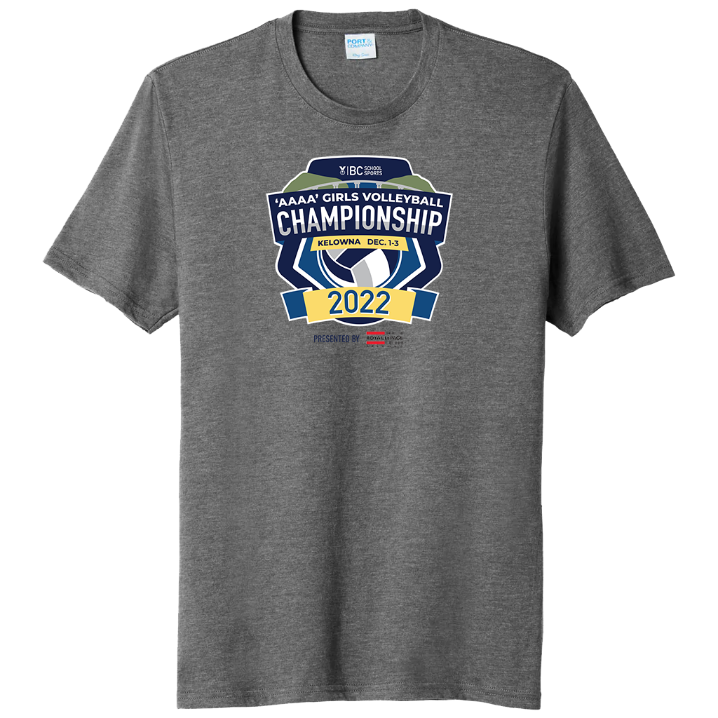 'AAAA' Girls Volleyball Short Sleeve Tee - Graphite Heather