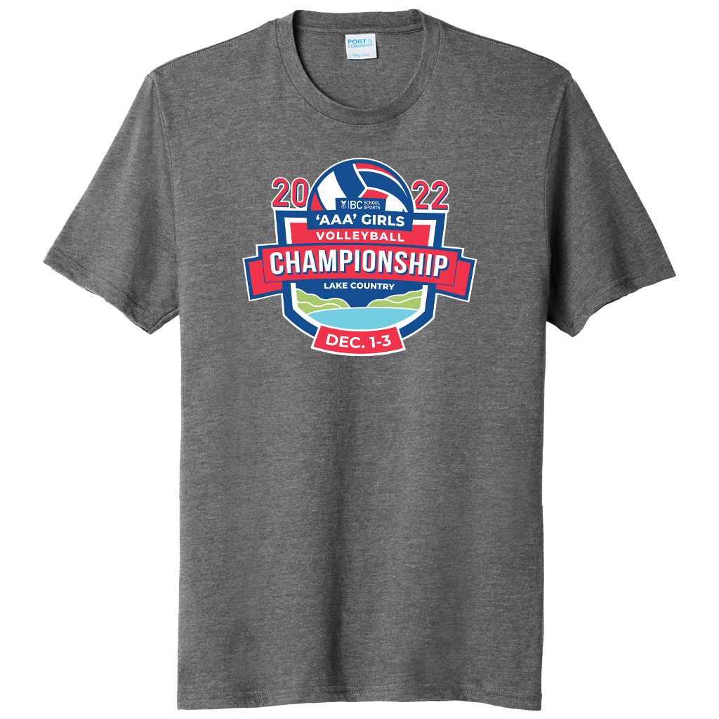 'AAA' Girls Volleyball Short Sleeve Tee - Graphite Heather
