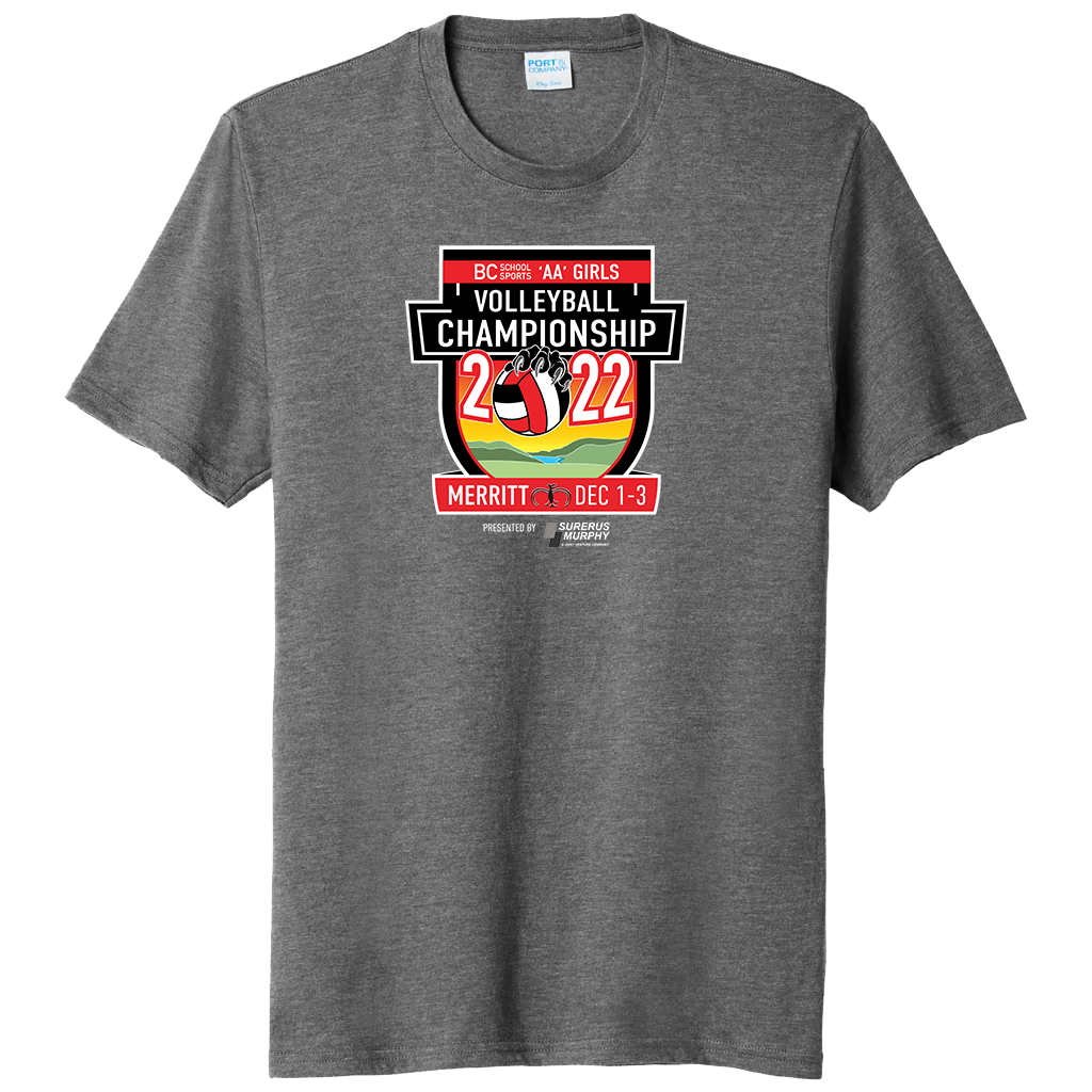 'AA' Girls Volleyball Short Sleeve Tee - Graphite Heather