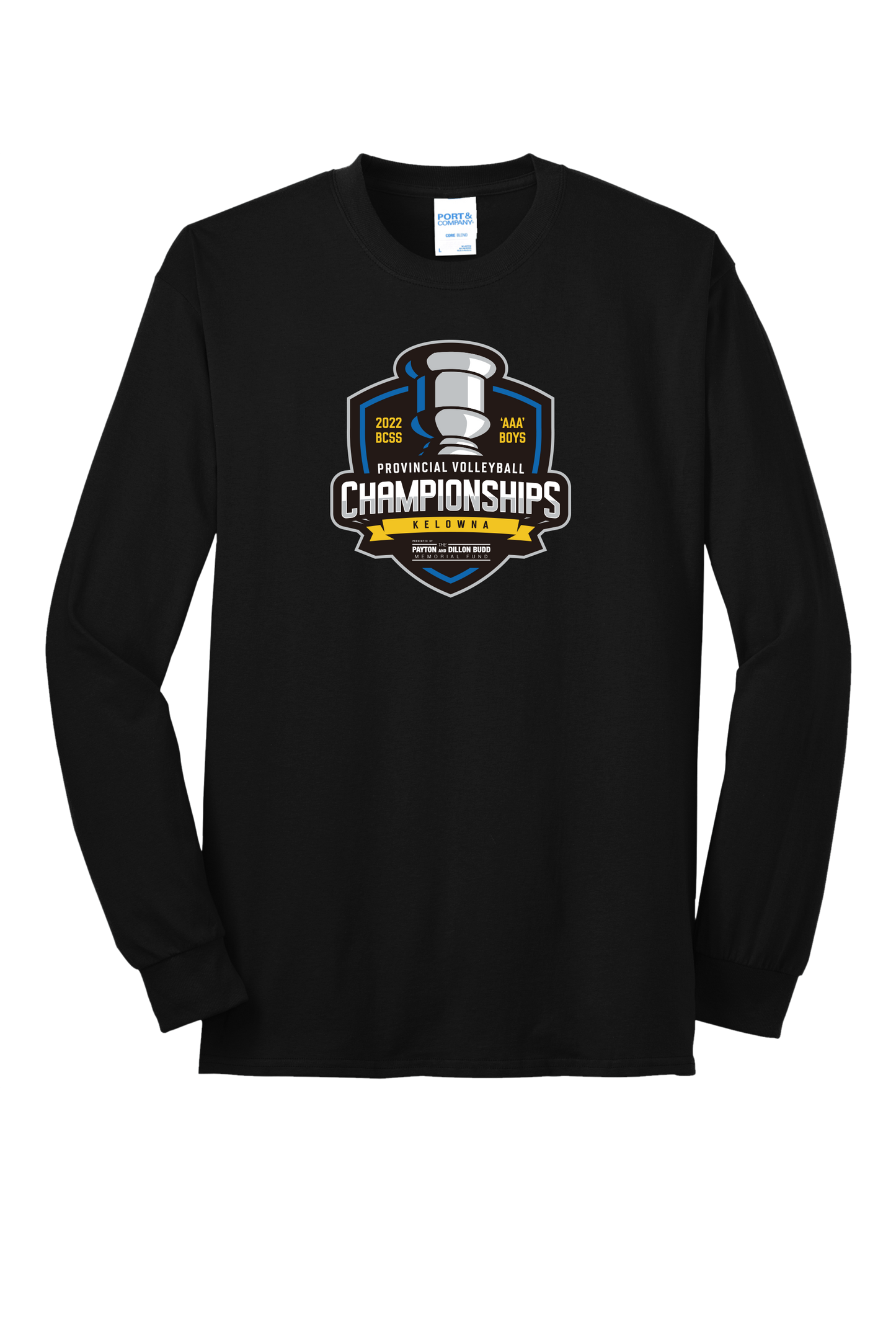 'AAA' Boys Volleyball Long Sleeve Tee - Black