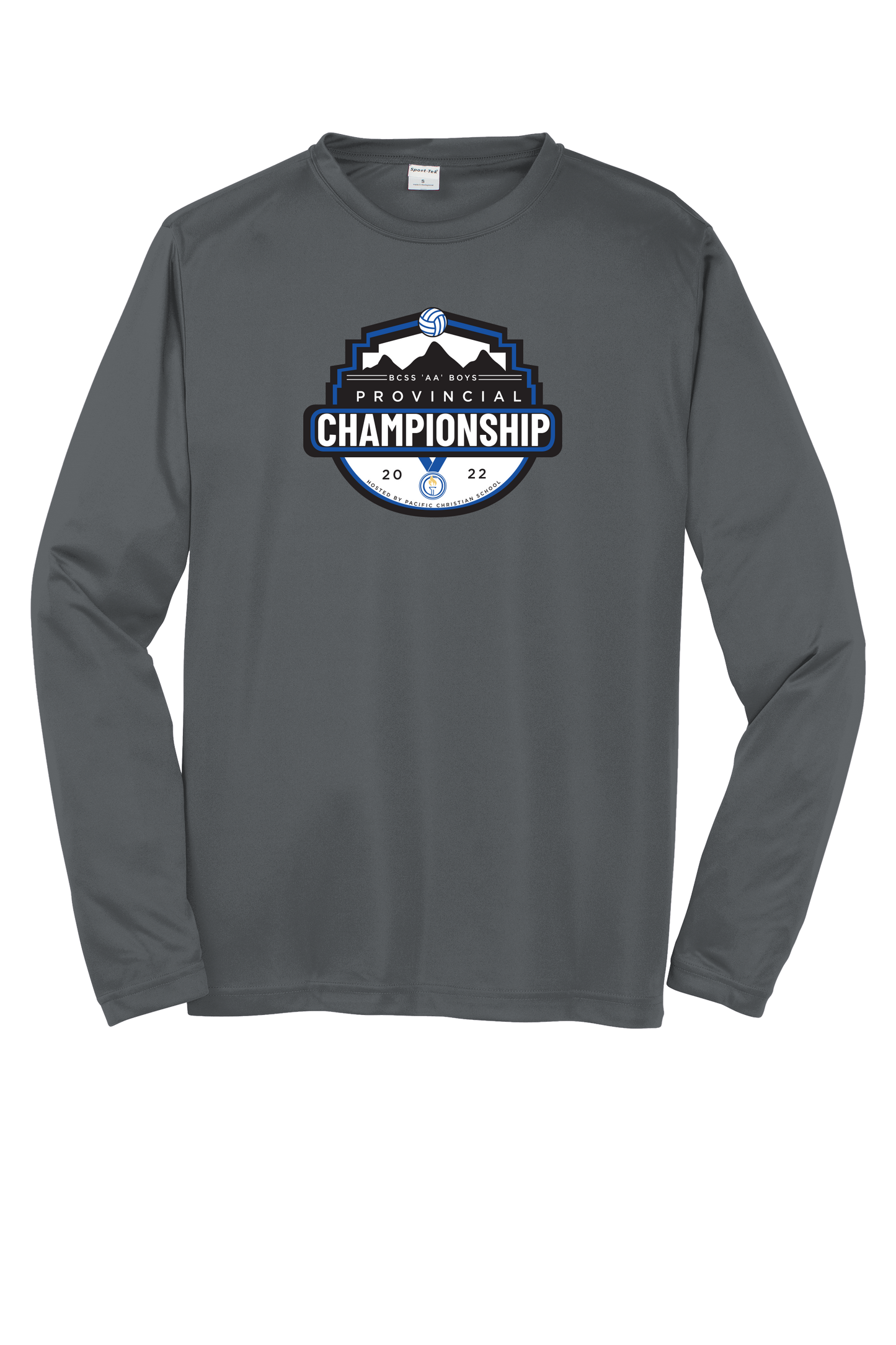 'AA' Boys Volleyball Performance Long Sleeve Tee - Silver