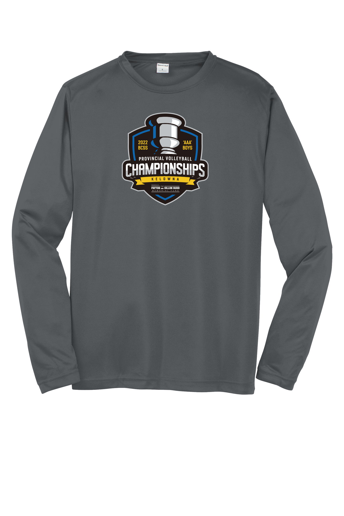 'AAA' Boys Volleyball Performance Long Sleeve Tee - Silver