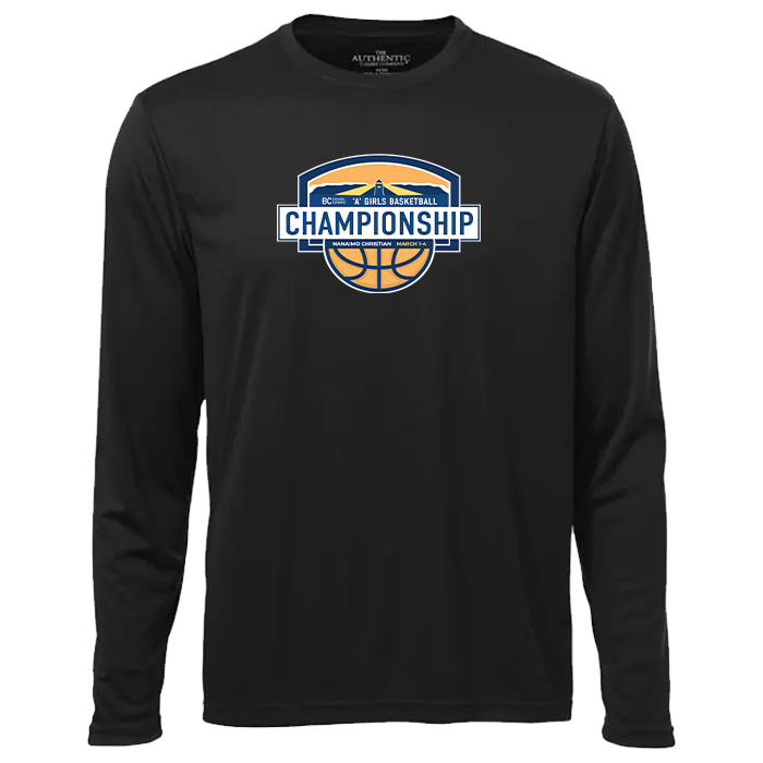 Girls A Basketball Performance Long Sleeve Tee - Black