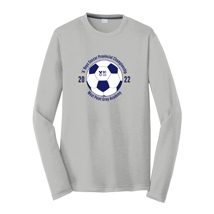 'A' Soccer Performance Long Sleeve Tee - Silver