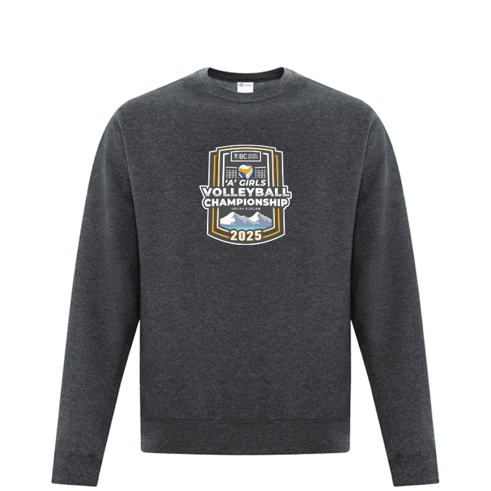 Fleece Crewneck - BCSS 1A Girls Volleyball 2025 - Dark Grey