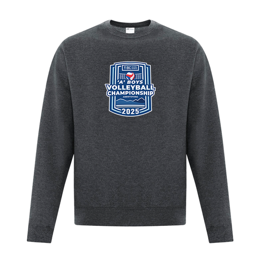 Fleece Crewneck - BCSS 1A Boys Volleyball 2025 - Dark Heathey Grey