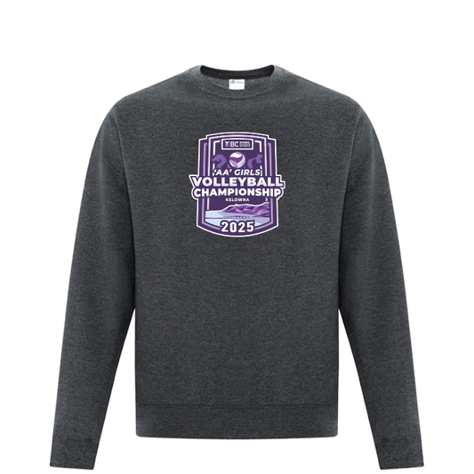 Fleece Crewneck - BCSS 2A Girls Volleyball 2025 - Dark Grey