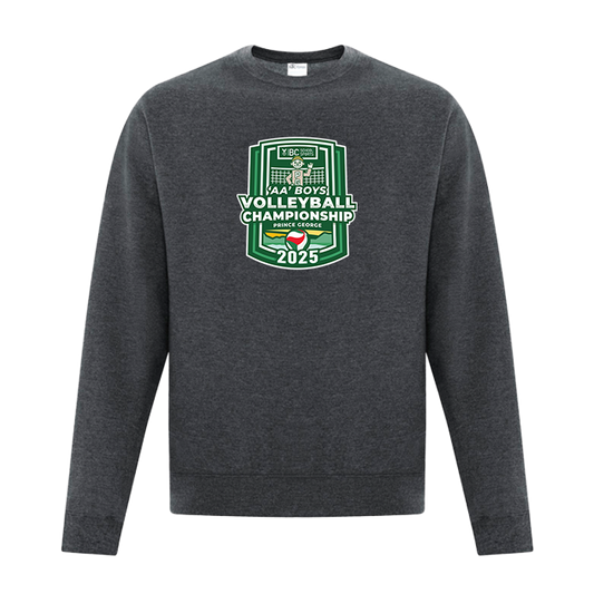Fleece Crewneck - BCSS 2A Boys Volleyball 2025 - Dark Heather Grey