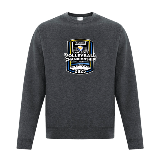 Fleece Crewneck - BCSS 3A Boys Volleyball 2025 - Dark Grey Heather