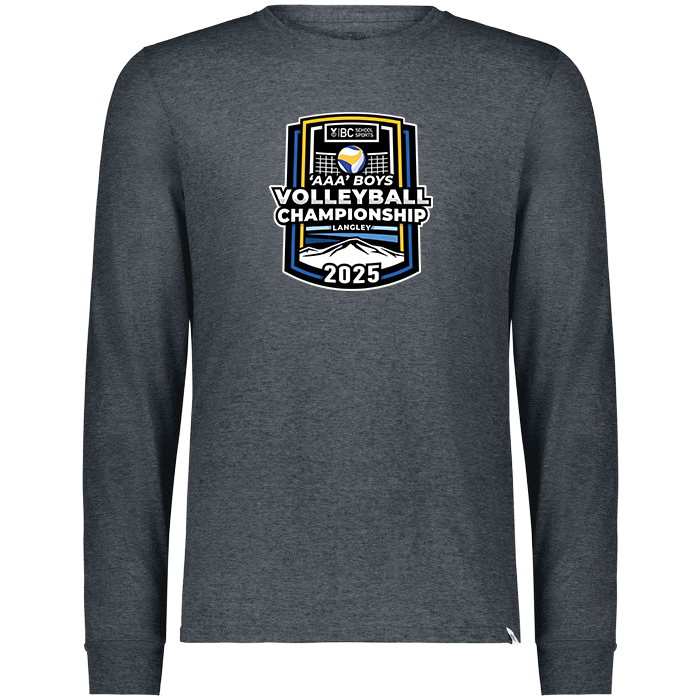 Cotton Long Sleeve - BCSS 3A Boys Volleyball 2025 - Dark Grey Heather