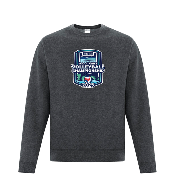 Fleece Crewneck - BCSS 4A Girls Volleyball 2025 - Dark Heather Grey
