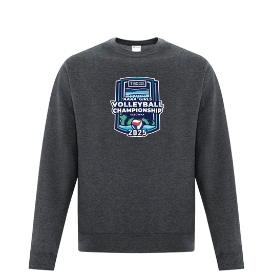 Fleece Crewneck - BCSS 4A Girls Volleyball 2025 - Dark Heather Grey