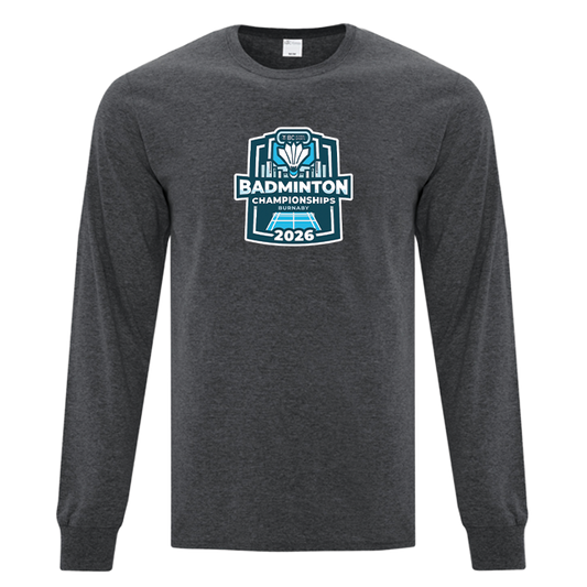Cotton Long Sleeve - BCSS Badminton 2026 - Dark Grey Heather