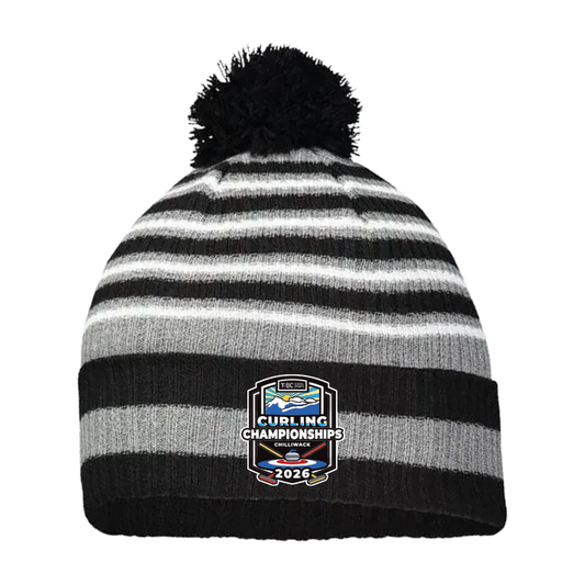 Toque with Pom - BCSS Curling 2026 - Black/Grey