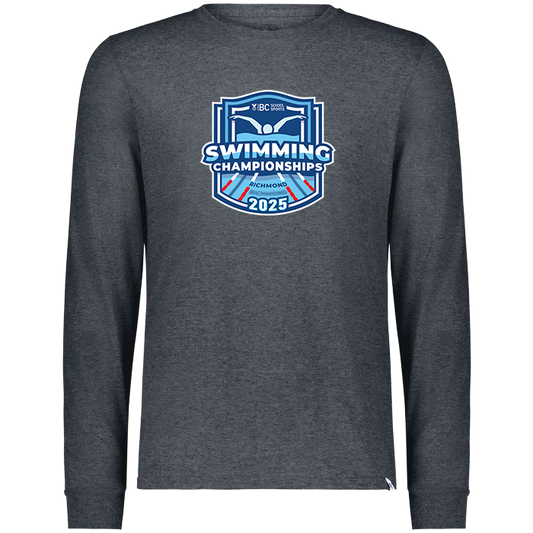 Cotton/Poly Blend Long Sleeve - BCSS Swimming 2025 - Dark Heather Grey