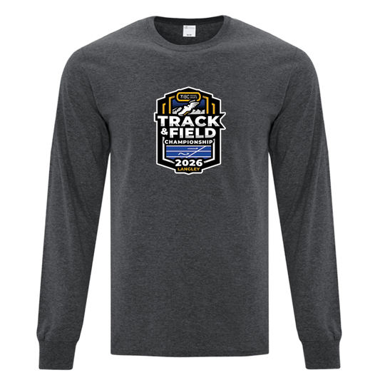 Cotton Long Sleeve - BCSS Track and Field 2026 - Dark Grey Heather