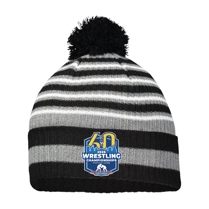 Toque with Pom - BCSS Wrestling 2026 - Black/Grey