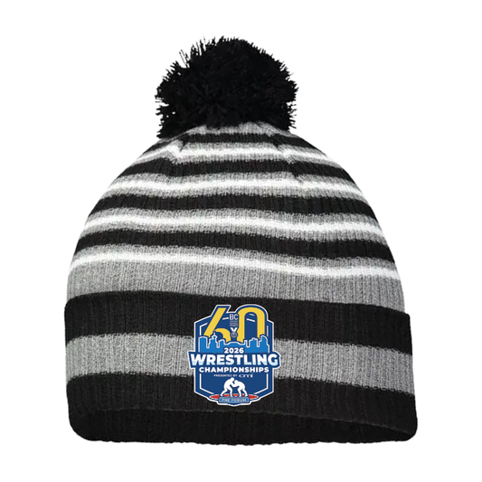 Toque with Pom - BCSS Wrestling 2026 - Black/Grey