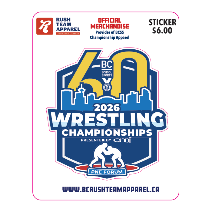 Sticker - BCSS Wrestling 2026 - Die Cut