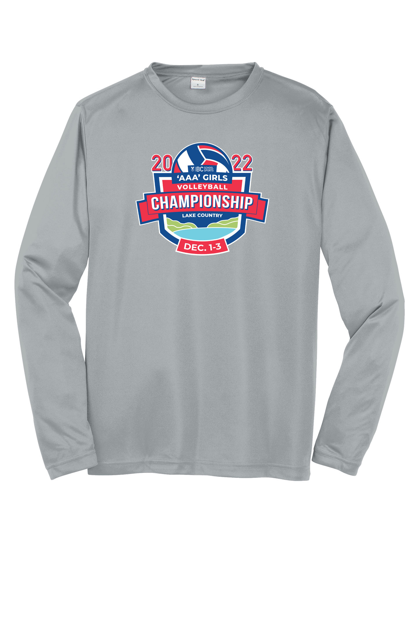 'AAA' Girls Volleyball Performance Long Sleeve Tee - Silver